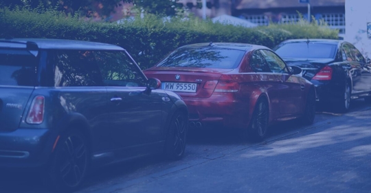 parked vehicles on the side of the road