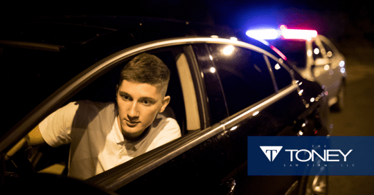 police lights in the dark